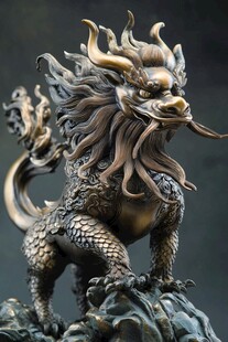 精美铜制麒麟雕塑摆件