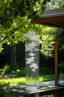 花园中的晶莹艺术喷泉