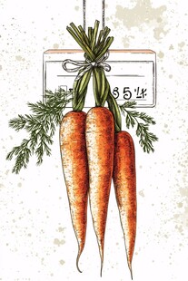 新鲜胡萝卜悬挂展示