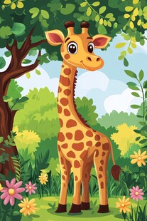 森林中的可爱长颈鹿