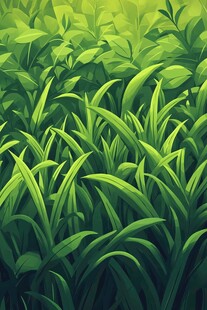 葱郁青草插画