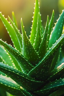 翠绿芦荟 带刺的生机植物