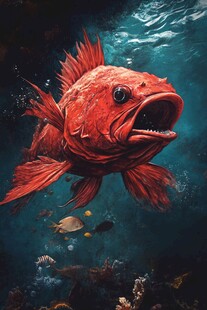 深海红鱼的神秘瞬间