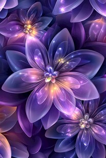 梦幻紫色透明花朵图案