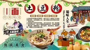土豆粉背景墙