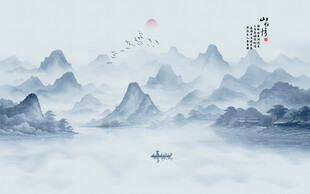意境山水画水墨山水画