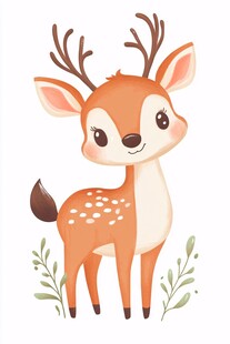 可爱小鹿插画