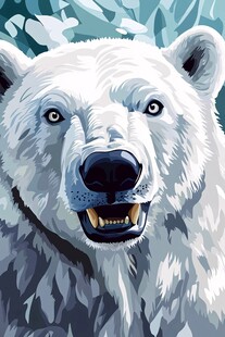 北极熊头像插画