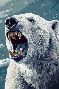 咆哮的北极熊