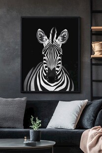 斑马挂画装饰现代风客厅
