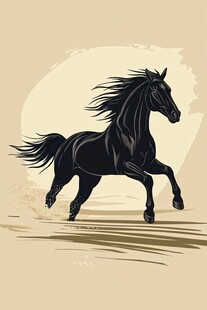 奔腾黑马图