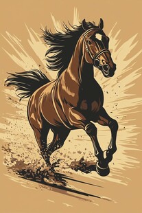 奔腾骏马展现自由力量