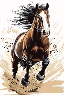 奔腾骏马尽显飒爽英姿