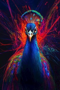 梦幻炫彩孔雀艺术形象