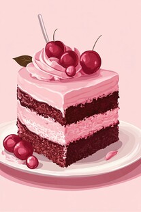 美味樱桃巧克力奶油蛋糕