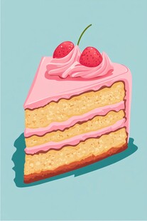 美味三层草莓奶油蛋糕