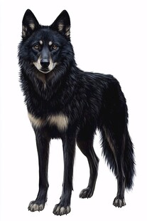 黑毛狼犬站立特写