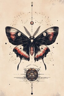 神秘蝴蝶图腾与几何元素