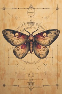神秘飞蛾与古老几何图案