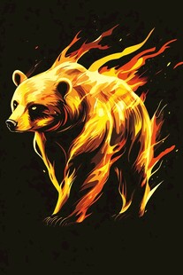 火焰熊熊的威猛大熊