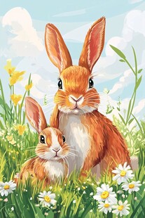 兔妈妈与小兔的温馨时光