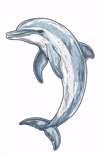 跳跃的海豚插画