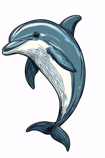 跳跃的海豚插画