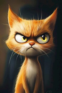 愤怒的橘猫卡通形象