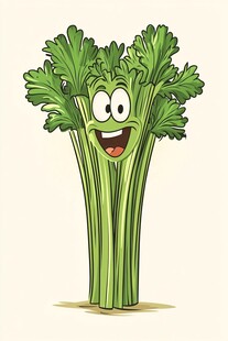 微笑的卡通芹菜