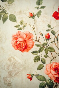 复古风玫瑰花卉壁纸图案