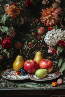 古典静物 水果与花卉之美