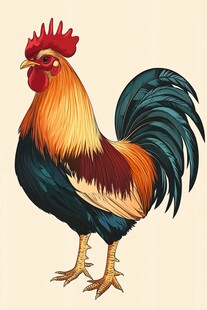 五彩斑斓大公鸡