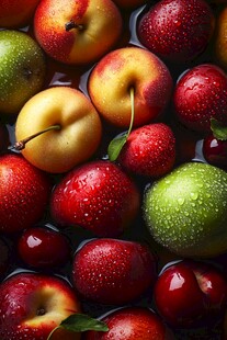 多彩鲜果 水珠点缀的甜蜜诱惑