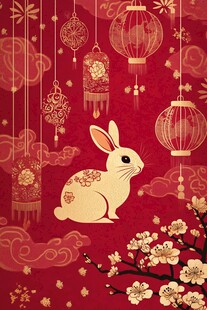 兔年新春喜庆吉祥背景图