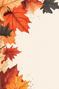 秋季枫叶边框背景图