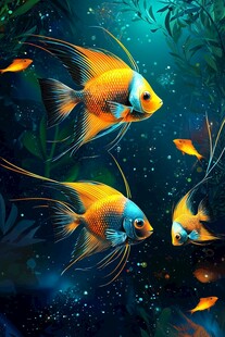 梦幻海底的美丽神仙鱼