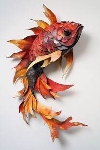 秋日风格立体纸艺金鱼