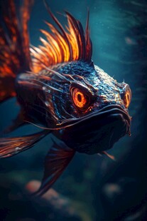 奇幻炫彩深海鱼特写
