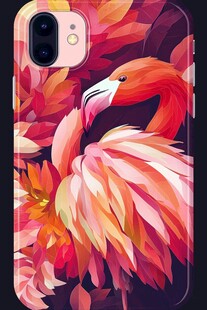 火烈鸟花卉图案手机壳