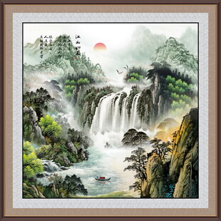 高山流水国画