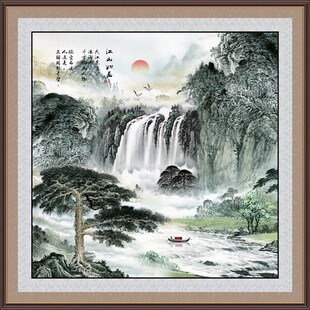 招财山水画