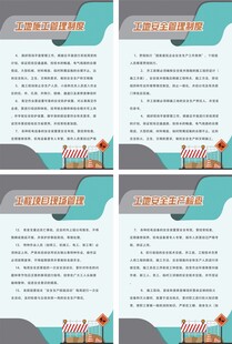 简洁工地制度展板四件套设计