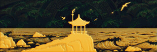 古风山水间的亭台楼阁
