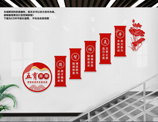 五育并举楼梯文化墙