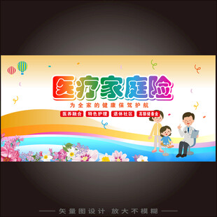 家庭医疗保险横幅海报