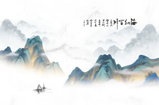 中式山水背景墙