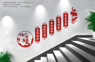 清廉医院楼梯文化墙