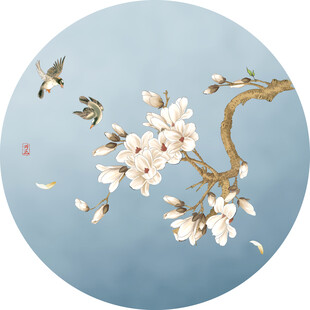 新中式花鸟玉兰