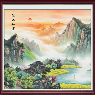旭日东升国画