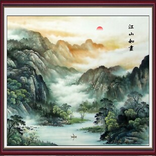 山水国画中的壮丽自然景观